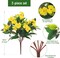Artificial Impatiens Bouquet Flowers for Outdoors Silk2PCS(Yellow )